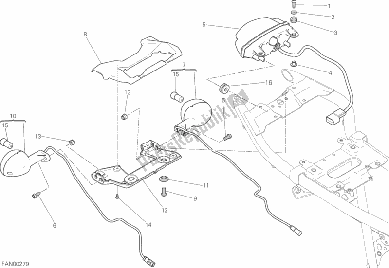 Toutes les pièces pour le Feu Arrière du Ducati Scrambler Flat Track Brasil 803 2017